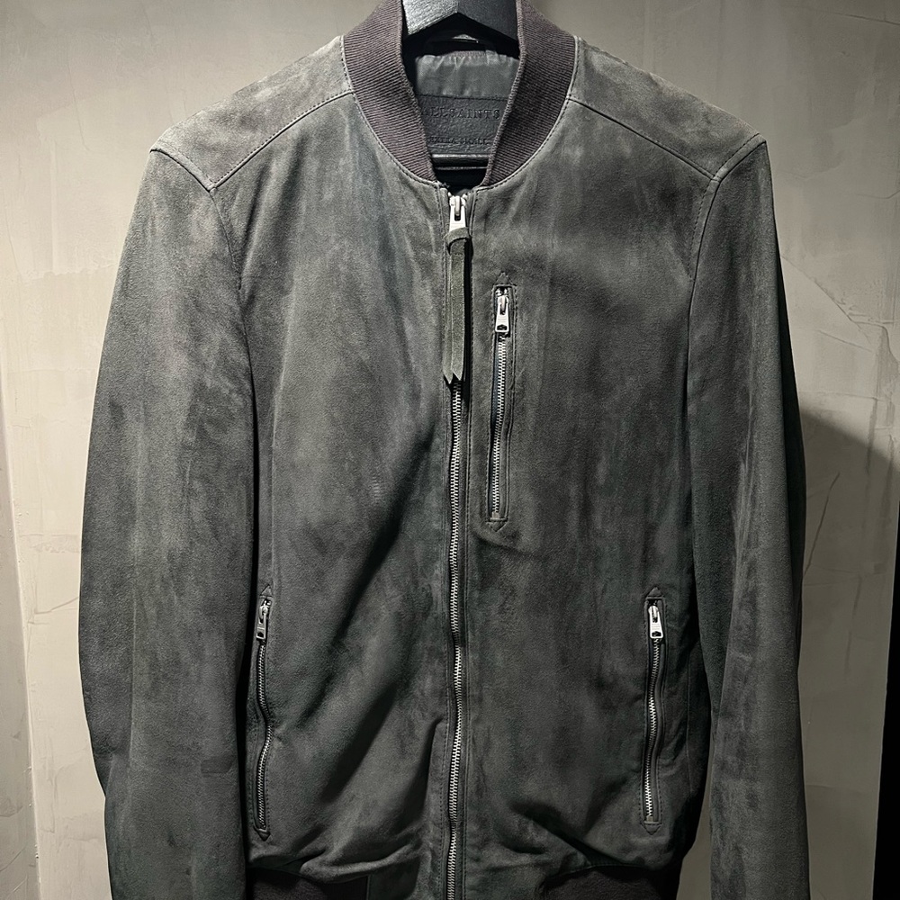 ALLSAINTS Suede Bomber Jacket